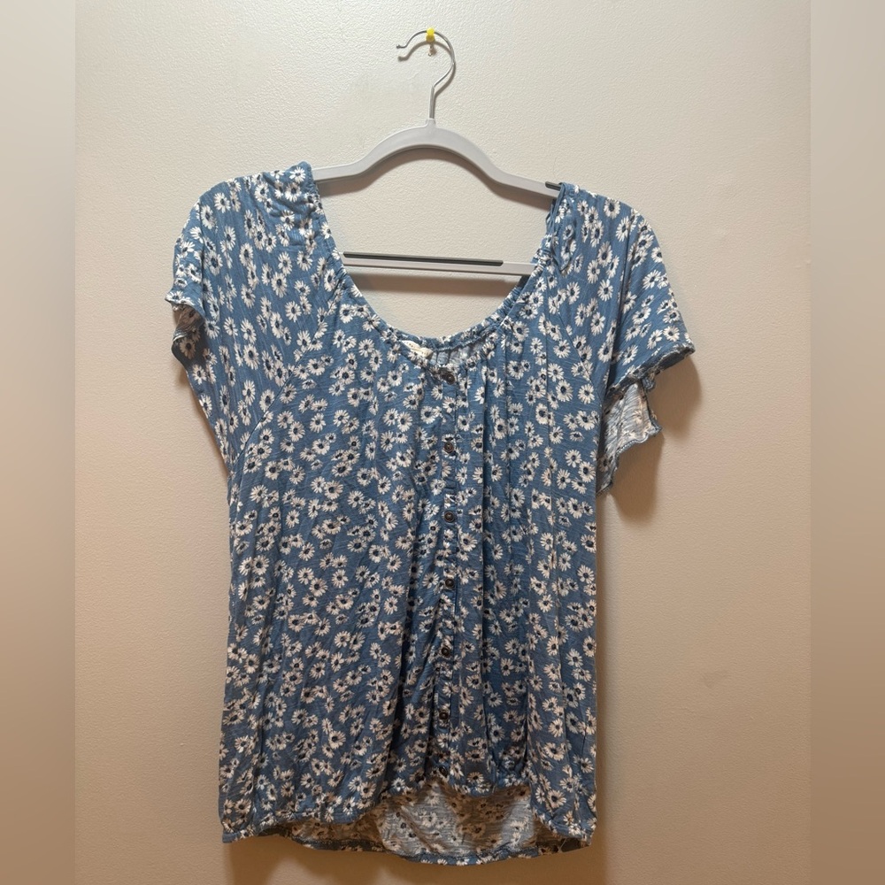 Floral Blue Women's Top
